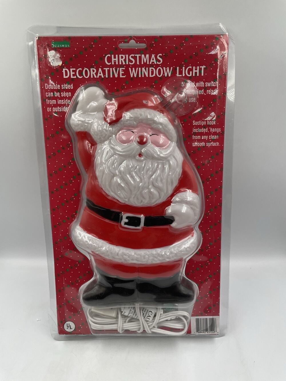 Vintage This Seasons brand Illuminated Santa Claus Window Decoration SEALED